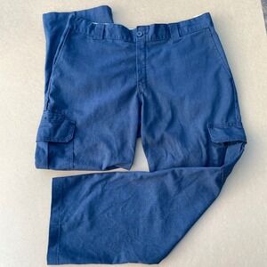 Dickies Cargo Pants Mens 42 Navy Blue Workwear Flex Regular Straight WP595DN